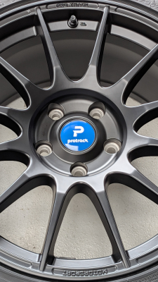 Center Cap red "P protrack" flat 56.5mm - Kopie