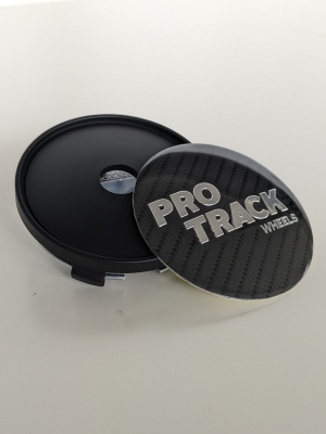 ZeichnunPROTRACK Nabenkappe Carbon Look flachg Stehbolzen