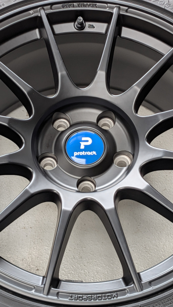 Center Cap red "P protrack" flat 56.5mm - Kopie