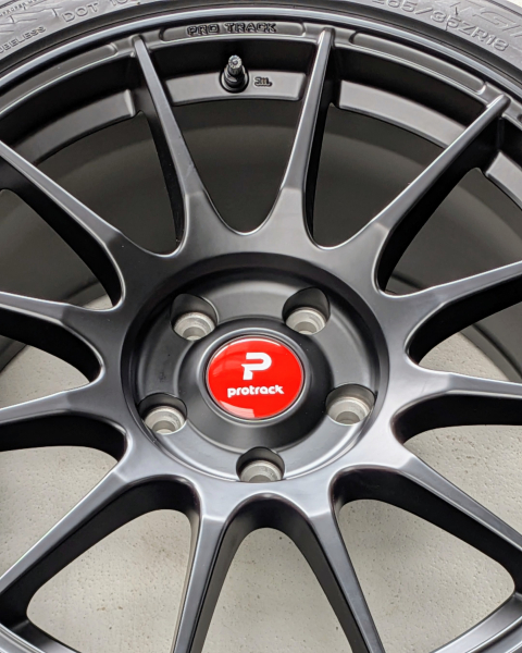 Center Cap red "P protrack" flat 56.5mm